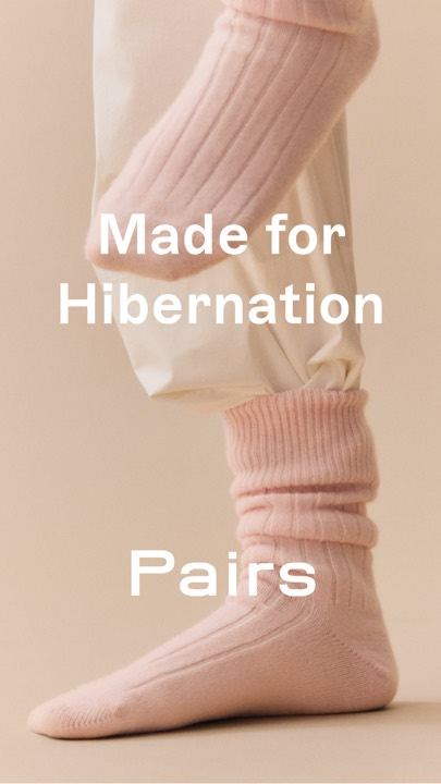 Ad 195: Pink merino bed socks, “Made for Hibernation”